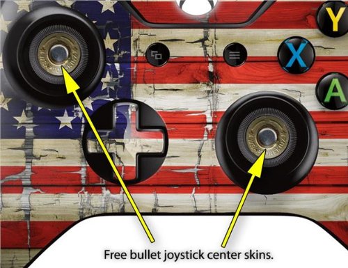 WraptorSkinz Decal Style Vinyl Skin Wrap compatible with XBOX One Original Wireless Controller Painted Faded and Cracked USA American Flag - (CONTROLLER NOT INCLUDED)