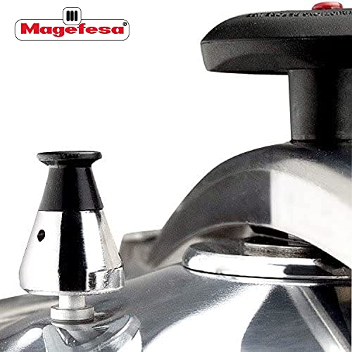 MAGEFESA Chef Pressure Cooker has a Thermodiffusion bottom, 3 Security Systems. 16 Quarts