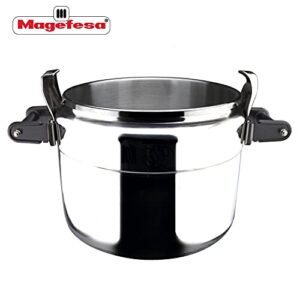 MAGEFESA Chef Pressure Cooker has a Thermodiffusion bottom, 3 Security Systems. 16 Quarts