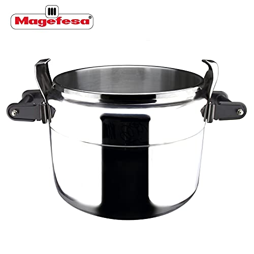 MAGEFESA Chef Pressure Cooker has a Thermodiffusion bottom, 3 Security Systems. 16 Quarts