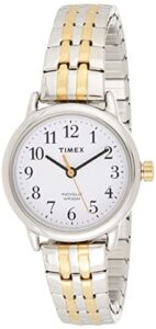 timex women's t2p298 easy reader 25mm dress two-tone stainless steel expansion band watch