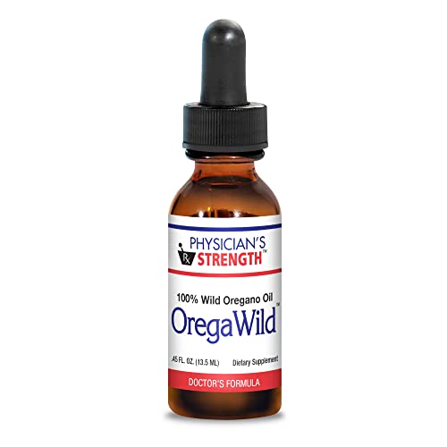 Physician's Strength OregaWild - 13.5 mL - High Carvacrol Formula - 100% Wild Oregano Oil - 216 Servings