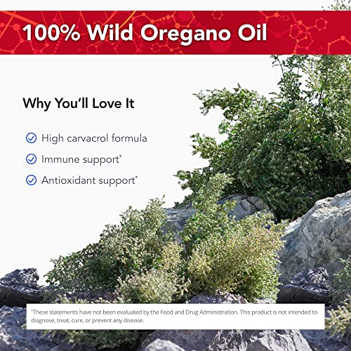 Physician's Strength OregaWild - 13.5 mL - High Carvacrol Formula - 100% Wild Oregano Oil - 216 Servings