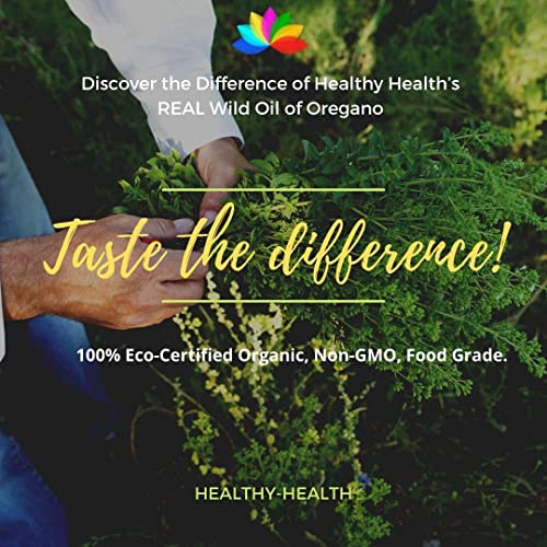 Healthy Health Oregano Oil - Wild Mediterranean - ECO Certified Organic Extra Strength 83% Carvacrol, All Natural Food Grade Oil of Oregano, Non GMO 1 fl. OZ