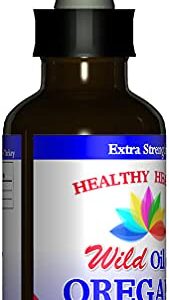 Healthy Health Oregano Oil - Wild Mediterranean - ECO Certified Organic Extra Strength 83% Carvacrol, All Natural Food Grade Oil of Oregano, Non GMO 1 fl. OZ