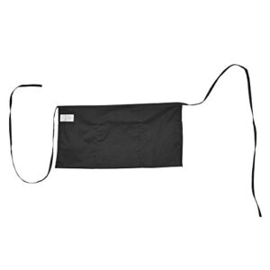 Waist Aprons Commercial Restaurant Home Bib Spun Poly Cotton Kitchen (3 Pockets) in Black