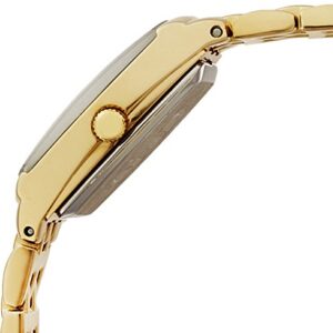 Armitron Women's 75/5195BKGP Diamond Accented Black Dial Gold-Tone Bracelet Watch