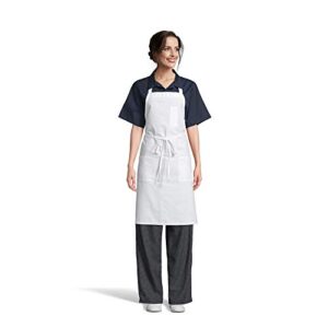 uncommon threads mens restaurant bib apron, white, one size us