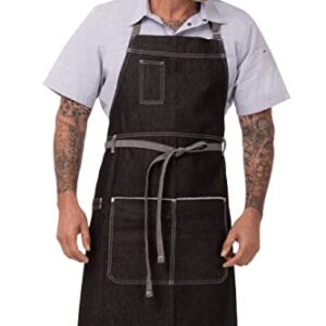 Chef Works Unisex Bronx Bib Apron, Black, One Size