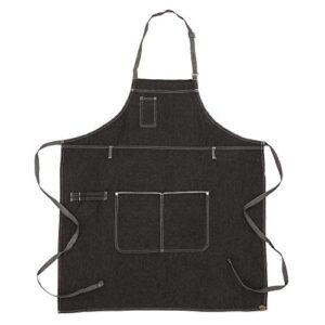 Chef Works Unisex Bronx Bib Apron, Black, One Size