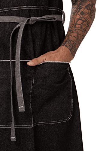 Chef Works Unisex Bronx Bib Apron, Black, One Size