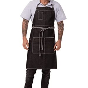 Chef Works Unisex Bronx Bib Apron, Black, One Size