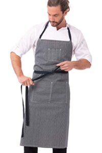 chef works unisex portland chefs bib apron, indigo blue, one size