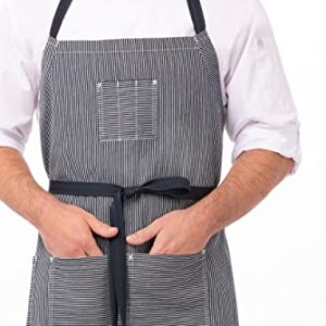 Chef Works Unisex Portland Chefs Bib Apron, Indigo Blue, One Size