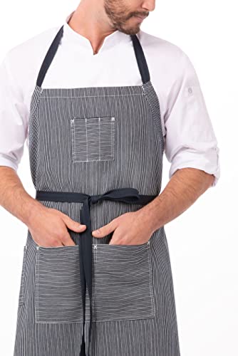 Chef Works Unisex Portland Chefs Bib Apron, Indigo Blue, One Size