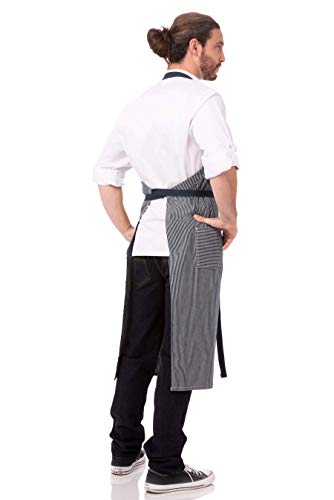 Chef Works Unisex Portland Chefs Bib Apron, Indigo Blue, One Size