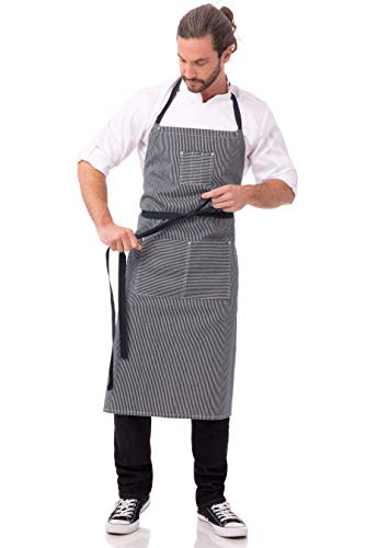 Chef Works Unisex Portland Chefs Bib Apron, Indigo Blue, One Size