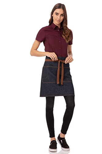 Chef Works Unisex Memphis Half Bistro Apron, Indigo Blue, One Size