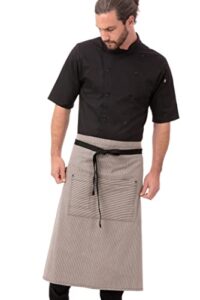 chef works unisex portland bistro apron, black, one size