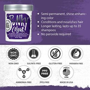 Punky Plum Semi Permanent Conditioning Hair Color, Vegan, PPD and Paraben Free, lasts up to 25 washes, 3.5oz