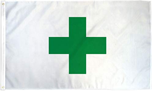 Home and Holiday Flags 3x5 Green Cross Medical Marijuana Dispensary Flag Business Banner Sign