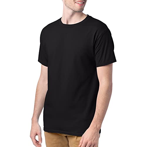 Hanes mens Essentials Short Sleeve T-shirt Value Pack (4-pack) athletic t shirts, Black, Large US