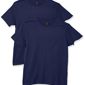 Hanes Men's Nano Premium Cotton T-Shirt (Pack of 2), Navy, X-Large