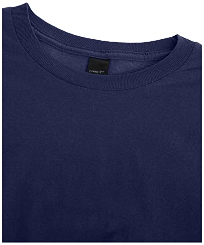 Hanes Men's Nano Premium Cotton T-Shirt (Pack of 2), Navy, X-Large