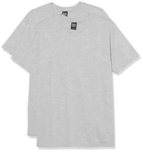 hanes men's nano premium cotton t-shirt (pack of 2), light steel, medium