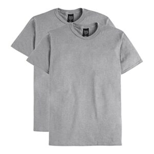 hanes mens nano premium cotton t-shirt (pack of 2) fashion t shirts, light steel, large us