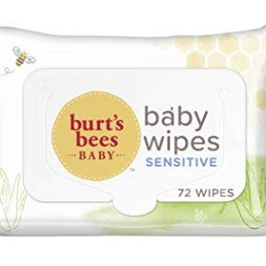 Burt's Bees Baby Wipes, Unscented Towelettes for Sensitive Skin, Hypoallergenic & Non-Irritating, All Natural with Soothing Aloe & Vitamin E, Fragrance Free, 6 Flip-Top Packs (432 Wipes Total)