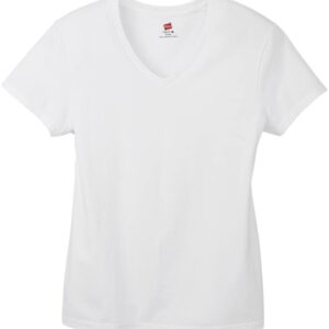 Hanes womens Nano Premium Cotton V-neck Tee fashion t shirts, White, X-Large US