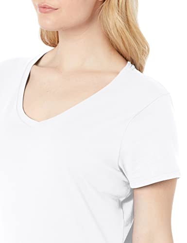 Hanes womens Nano Premium Cotton V-neck Tee fashion t shirts, White, X-Large US