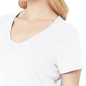 Hanes womens Nano Premium Cotton V-neck Tee fashion t shirts, White, Medium US