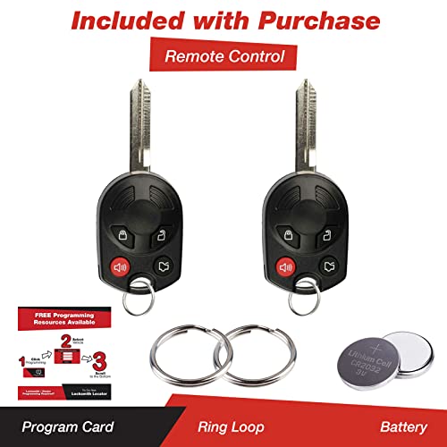 KeylessOption Keyless Entry Remote Control Car Key Fob Replacement for OUCD6000022 (Pack of 2)