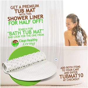 Clean Healthy Living Premium PEVA Clear Shower Curtain Liner with Magnets & Suction Cups - 70 X 71 in. Long