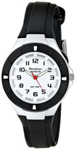 armitron sport women's 25/6416blk easy-to-read dial black resin strap watch