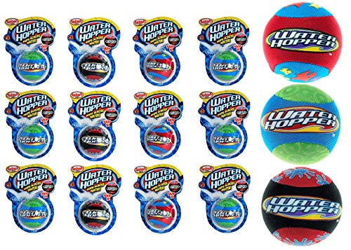 Water Hopper Ball Toy Pack (8 Pack Assorted) by Ja-Ru. Bouncing Water Skip Ball. Water Balls for Pool and for Beach Game. Squishy Skipper Water Bouncy Balls for Kids and Adults. Plus 1 Collectable Bouncy Ball 880-8B