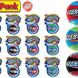 Water Hopper Ball Toy Pack (8 Pack Assorted) by Ja-Ru. Bouncing Water Skip Ball. Water Balls for Pool and for Beach Game. Squishy Skipper Water Bouncy Balls for Kids and Adults. Plus 1 Collectable Bouncy Ball 880-8B