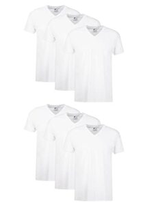 hanes men hanes men's tagless cotton v-neck undershirts tees, multiple packs & colors available