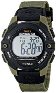 timex men's t49993 expedition full-size digital cat green/black mixed material strap watch