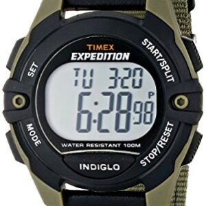 Timex Men's T49993 Expedition Full-Size Digital CAT Green/Black Mixed Material Strap Watch