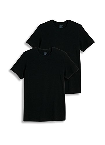 Jockey Men's T-Shirts Slim Fit Cotton Stretch Crew Neck T-Shirt - 2 Pack, Black, XL