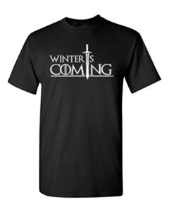 city shirts mens winter is dt adult t-shirt tee (xxxx large, black)