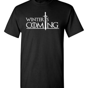 City Shirts Mens Winter is DT Adult T-Shirt Tee (XXXX Large, Black)