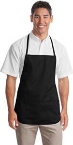 port authority - medium length apron (a525), black