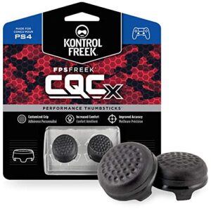 kontrolfreek cqcx thumb grips for playstation 4 controller (ps4) and playstation 5 (ps5) | 2 mid-rise convex performance thumbsticks | black