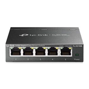 tp-link 5 port gigabit switch | easy smart managed | plug & play | limited lifetime protection | desktop/wall-mount | shielded ports | support qos, vlan, igmp and link aggregation (tl-sg105e)