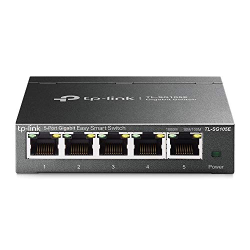 TP-Link 5 Port Gigabit Switch | Easy Smart Managed | Plug & Play | Limited Lifetime Protection | Desktop/Wall-Mount | Shielded Ports | Support QoS, Vlan, IGMP and Link Aggregation (TL-SG105E)