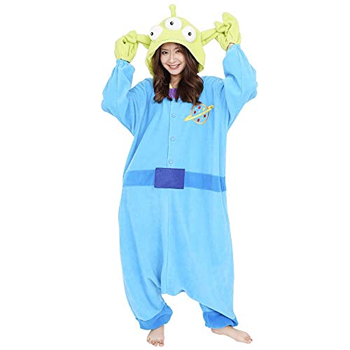 SAZAC Little Green Man Kigurumi - Onesie Jumpsuit Halloween Costume (Adults)